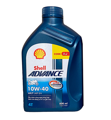 Nhớt Shell Advance AX7 10W40 Synthetic Based 0.8L